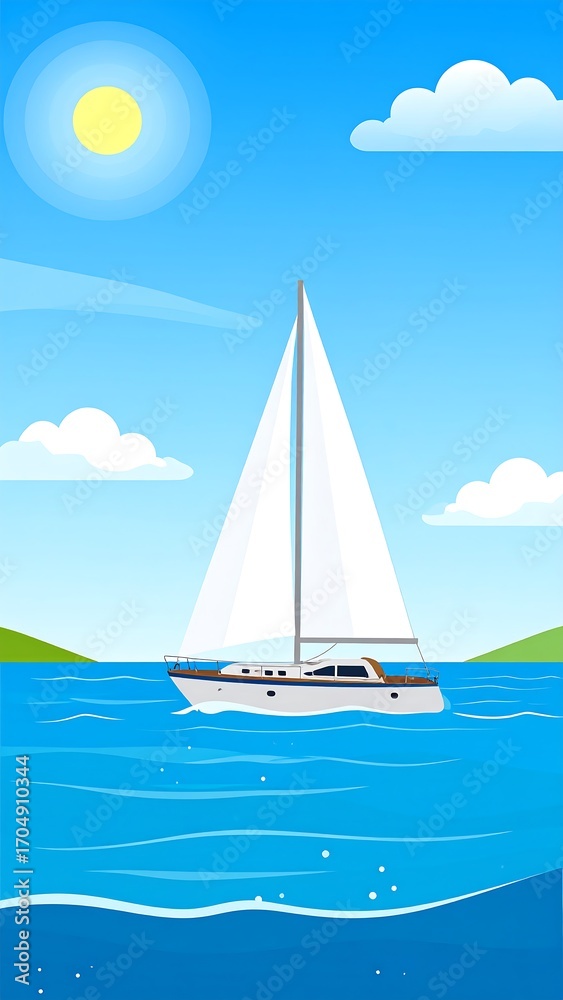 Obraz premium Sailing yacht on a sunny day