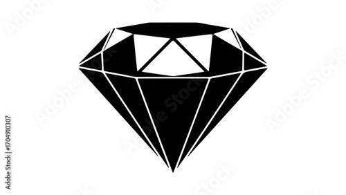 Black diamond gem with transparent background