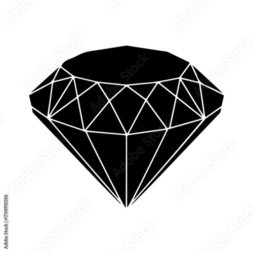 Black diamond gem with transparent background