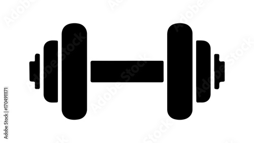 Black dumbbell with transparent background