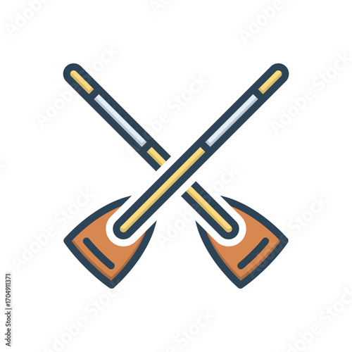 Color illustration icon for oar