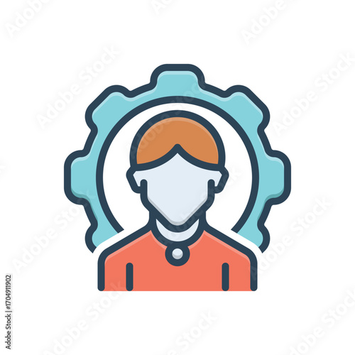 Color illustration icon for role