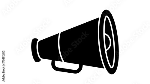 Black megaphone with transparent background