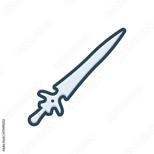 Color illustration icon for sword