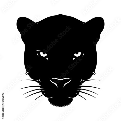 Black panther head with transparent background