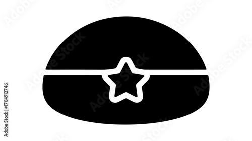 Tableau sur toile Black pokeball with star with transparent background