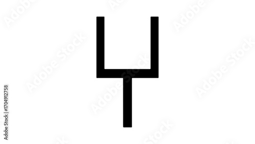 Black pitchfork with transparent background