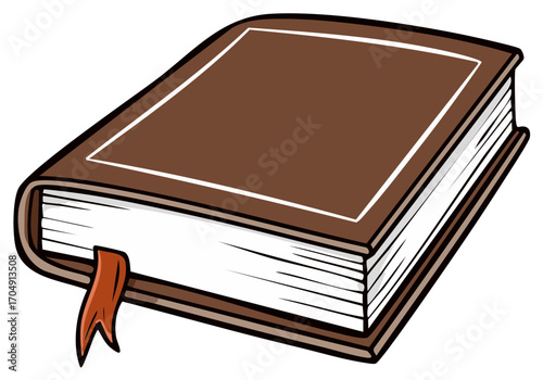 Closed Brown Book with Bookmark Reading Learning Study Icon