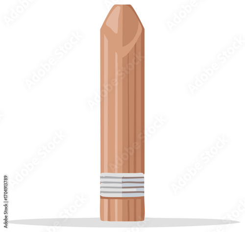 Illustration of a wooden colored pencil. Creative design for drawing or writing. School supplies, stationery.