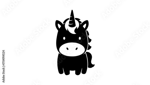 Black unicorn with transparent background