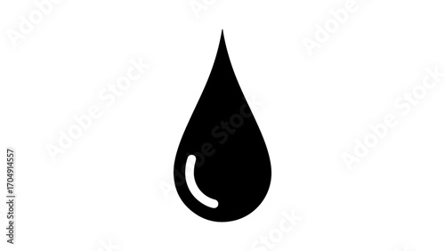 Black water drop with transparent background