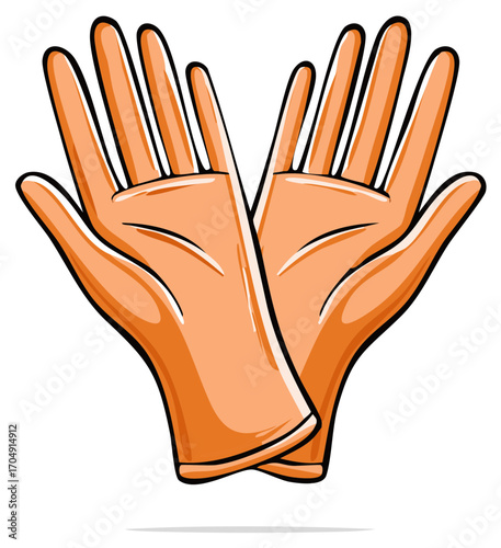 Cartoon Human Hands Vector Graphic Showing Welcoming Offering Gesture