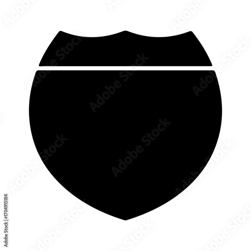 Blank highway shield with transparent background