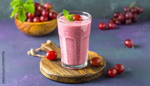 Pink smoothie with grapes