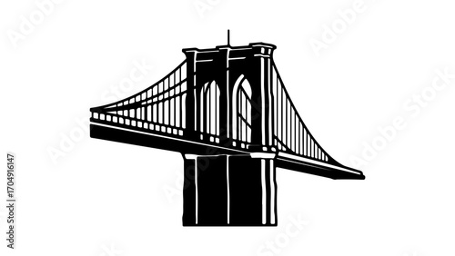 Brooklyn bridge outline with transparent background