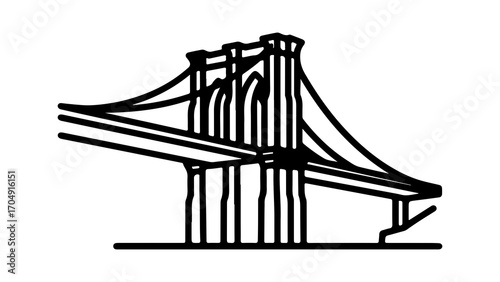 Brooklyn bridge outline with transparent background