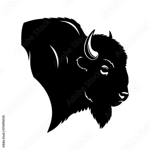 Buffalo head with transparent background