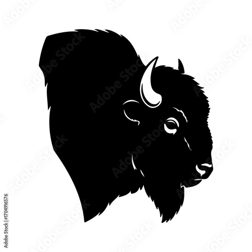 Buffalo head with transparent background
