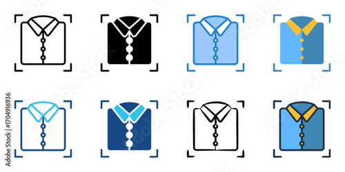 Uniform fitting icon set multiple style collection 
