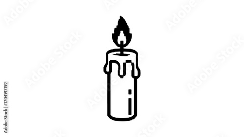 Burning candle with transparent background