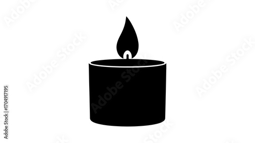 Burning candle with transparent background