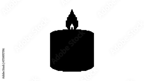 Burning candle with transparent background