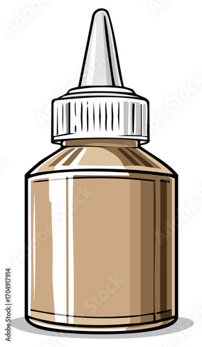 Vector illustration of a bottle of craft glue with a nozzle applicator tip for DIY projects