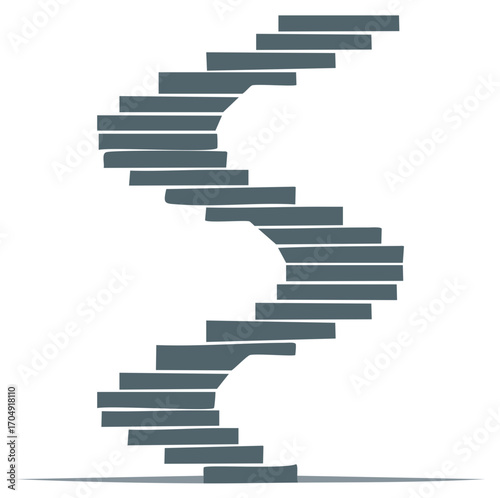 Abstract illustration of a winding staircase with a clean minimalist design