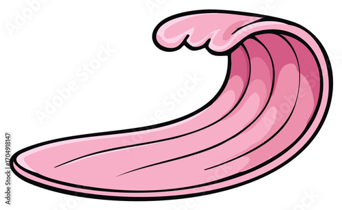 Vibrant pink cartoon ocean wave illustration featuring a stylized crest