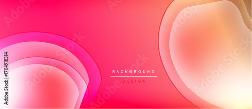 Abstract vibrant layers create dynamic gradient. Pink, red hues blend smoothly, forming flowing shapes. Modern design element.