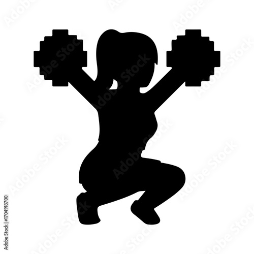 Cheerleader jumping with pom-poms with transparent background