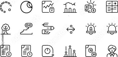  Student loan and financial management icons – minimalist line art for repayment, forgiveness, interest, and AI assistance