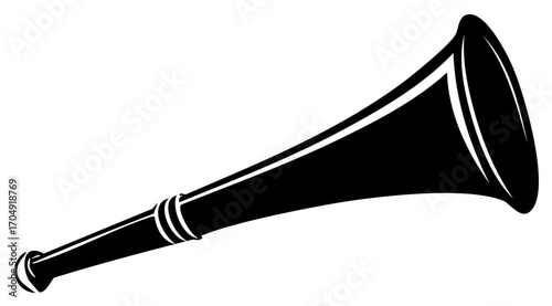 Simple black vuvuzela stadium horn vector illustration graphic icon