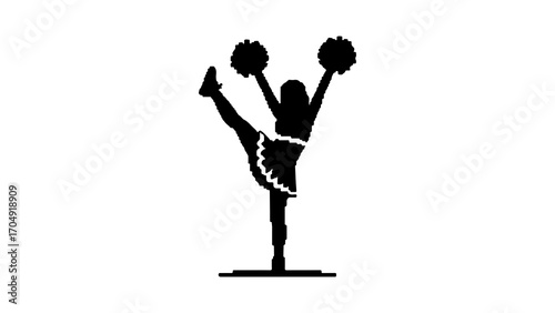 Cheerleader performing a split with transparent background