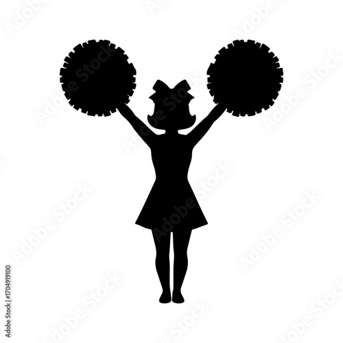 Cheerleader silhouette with transparent background