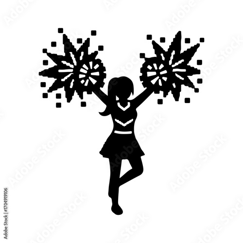 Cheerleader silhouette with transparent background