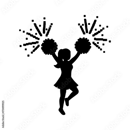 Cheerleader silhouette with transparent background