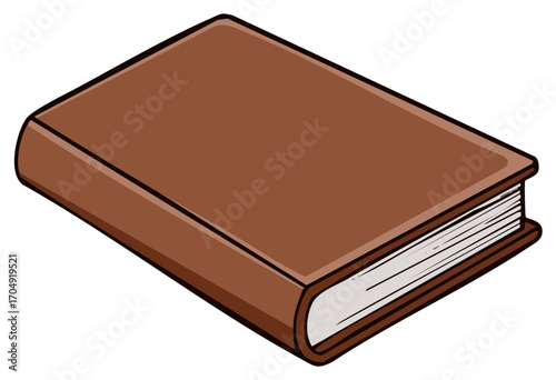 Brown Hardcover Book Illustration for Education and Learning Concepts