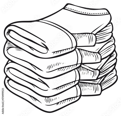 Stack of folded towels illustration. Home textiles for hygiene and comfort.