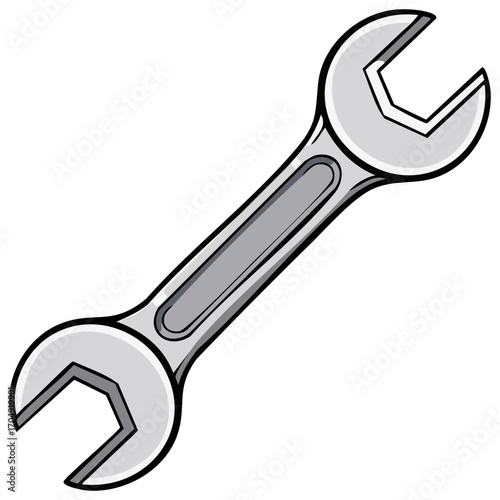 Single open end wrench for tightening and loosening bolts and nuts, tool equipment for repair