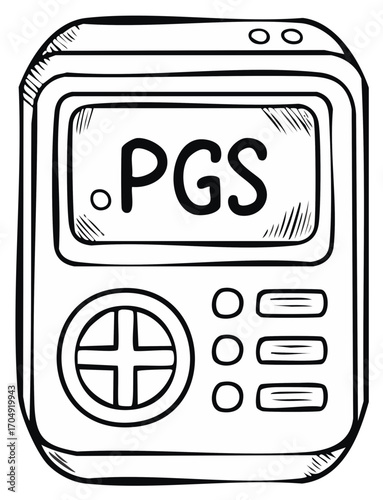 Hand Drawn Game Controller with .PGS File Extension Displayed on Screen