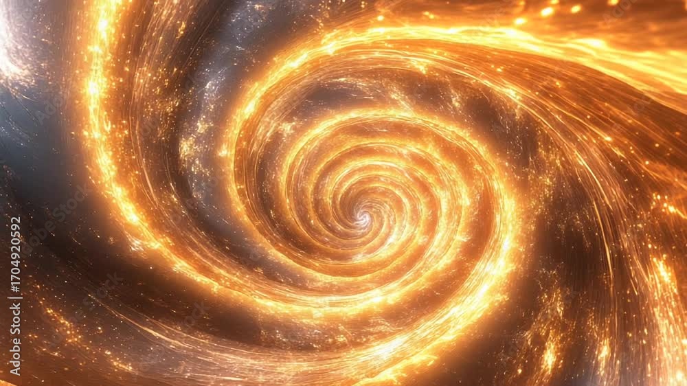Spiraling Galaxy with Fiery Swirls and Stars Spiraling Galaxy with Fiery Swirls and Stars