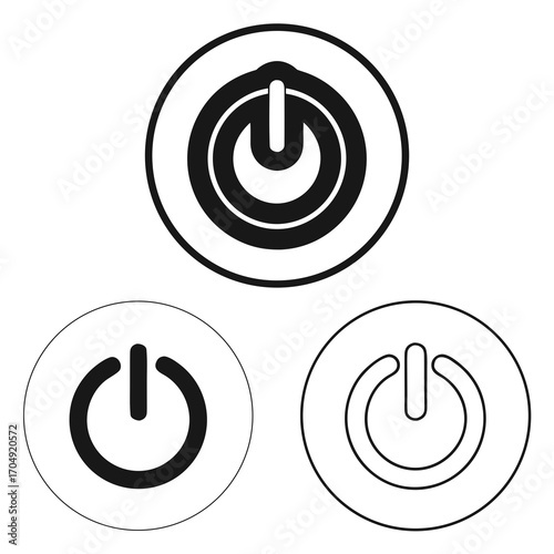 Vector art of power button icon set