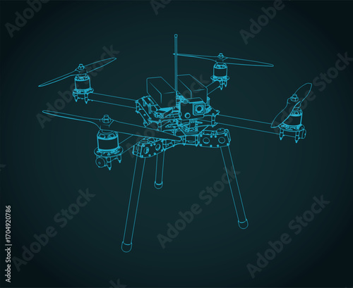 Drone quadcopter blueprint