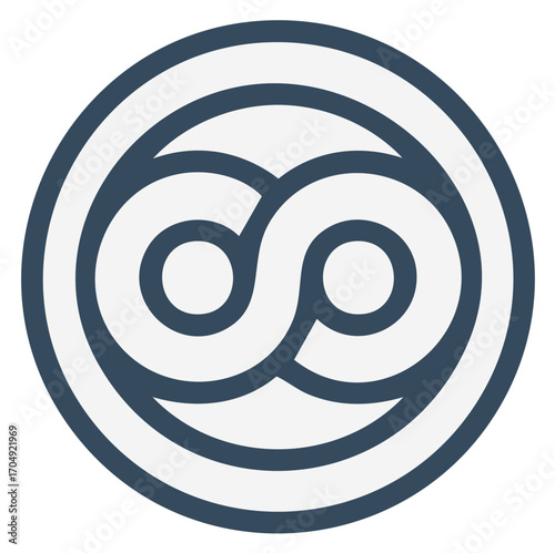 Infinity Symbol Graphic in Circle, Perpetual Loop Motif, Seamless Curve Design, Eternity Concept, Neverending Cycles, Linear Style, Minimalist Art