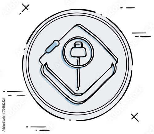 Conceptual Icon of Energy Source and Conservation in Decorative Circle with Stylized Details