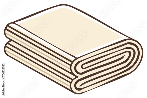 Neatly Folded Linen Textile: Stack of New Pale Fabric or Clothing Goods Pile in Orderly Layers