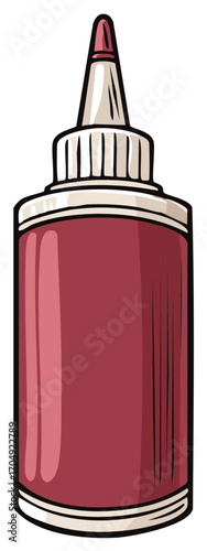 Illustrated squeeze bottle of sauce or dressing. Vector illustration for design.