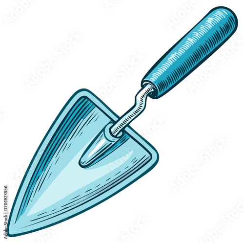 Hand drawn trowel, garden tool illustration