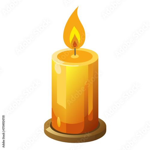 burning candle vector illustration
